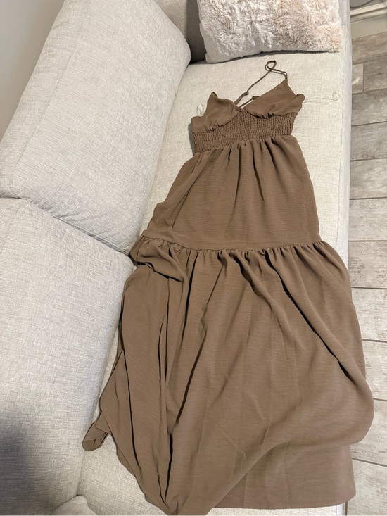 Ardene Dresses & Skirts - Ardene Brown Smocked Maxi Dress with Spaghetti Straps